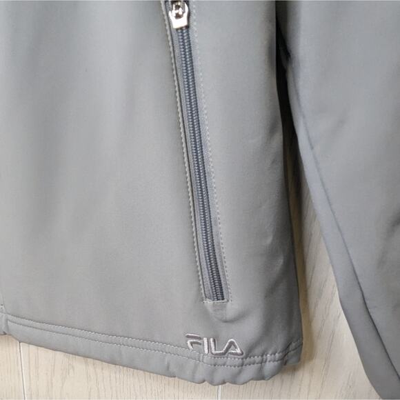 Fila light Greyzip front  stadium jacket sz Large - Picture 3 of 11